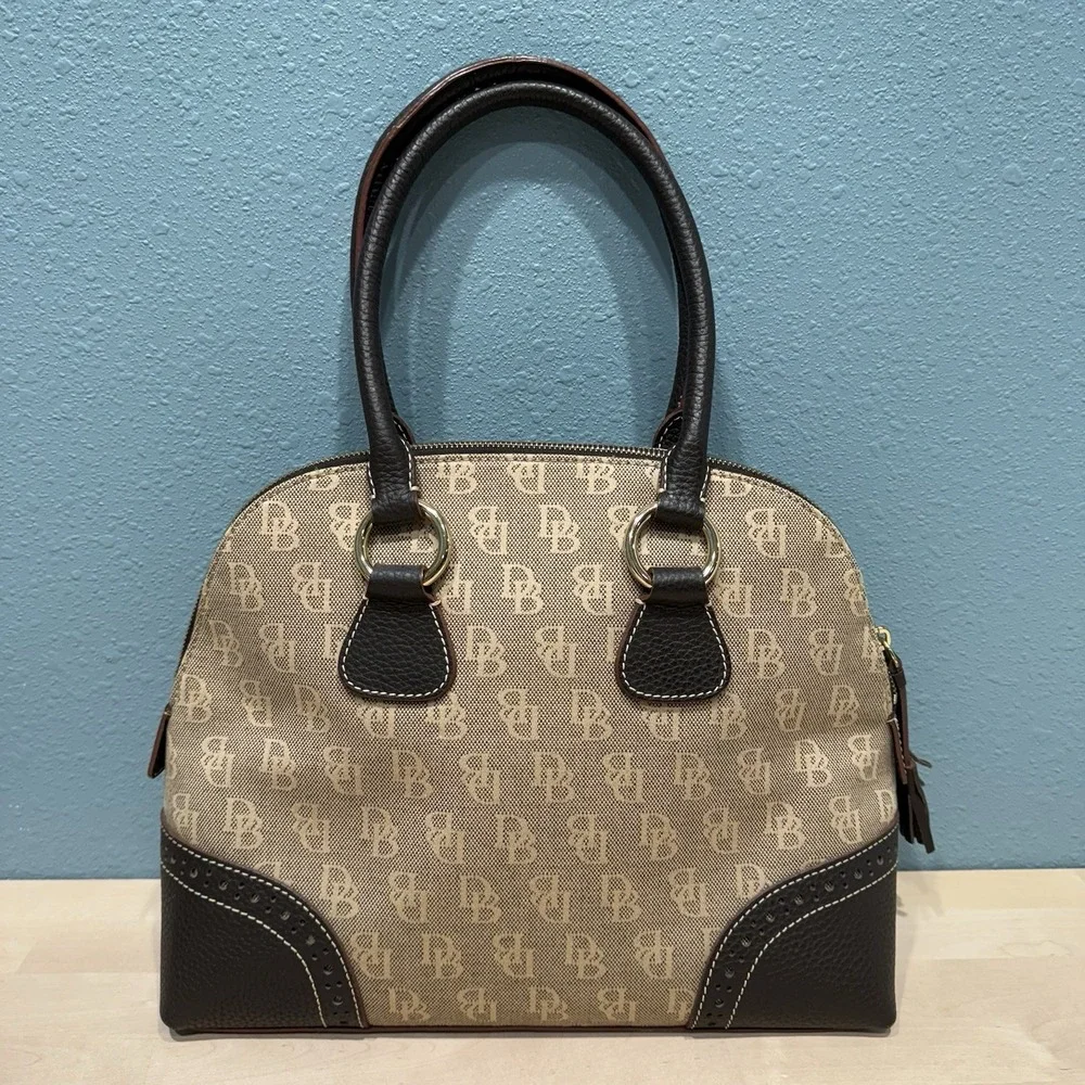 Dooney & Bourke HP785 Y8 Medium Domed Satchel Handbag Purse Mushroom New Tags